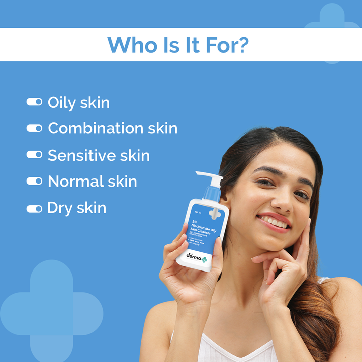 2% Niacinamide Oily Skin Cleanser for Sensitive, Oily & Combination Skin 125 ml Non-Irritant | 100% Soap-Free | Non-Drying | Gently Cleanses Makeup